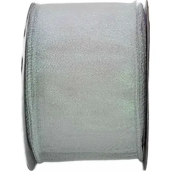 Stuha Stuha organzová s drátkem bílá vánoční 9.1 m