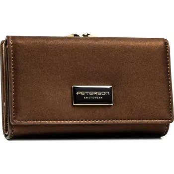 Peněženka Dámská koženkovo/kožená peněženka hnědá - Peterson Haya hnědá