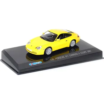 autíčko Centauria Porsche 911 Carrera 4 Coupe 2001 žlutá 1:43 - časopis s modelem Porsche 911 - kovový model