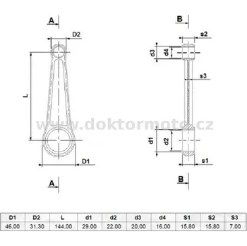 Motodíl Ojnice komplet - pístní čep 16, jehlová klec (JAWA,ČZ,Velorex) DULLES