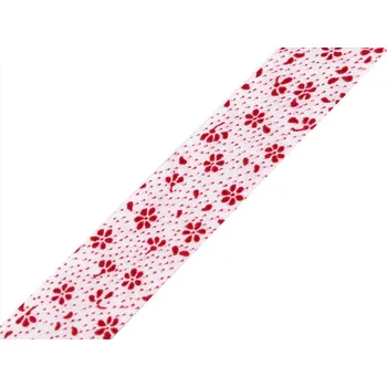 Šikmý proužek bavlněný vzorovaný šíře 20 mm zažehlený