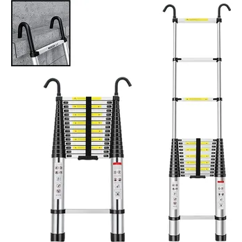 Železářství Teleskopický žebřík s háky - 6,2m, hliníkový