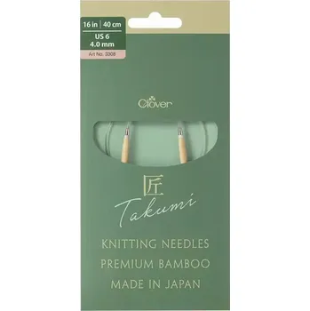 Jehlice Clover kruhové otočné fixní jehlice Pro Takumi 40cm 4mm (Clover Circular knitting needles PRO Takumi)