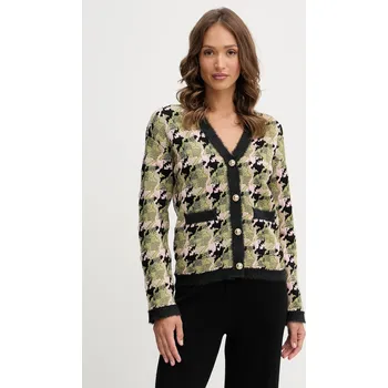 Dámský svetr Kardigan s příměsí vlny Silvian Heach OZDOGAN GPA25270CD zelená 77X, vel. L