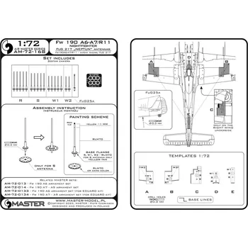Plastikový model 1/72 Fw190 A6-A7/R11 Nightfighter FuG217 antennas