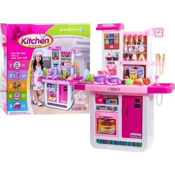 Dětská kuchyňka Dětská interaktivní kuchyňka s lednicí Růžová