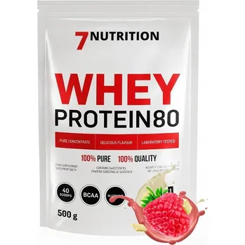Protein 7Nutrition Whey Protein 80 500g WPC KONCENTRÁT | Bílá čokoláda s malinou