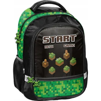 Školní batoh Školní batoh vícekomorový Paso černý, vícebarevný, zelený, 19 l