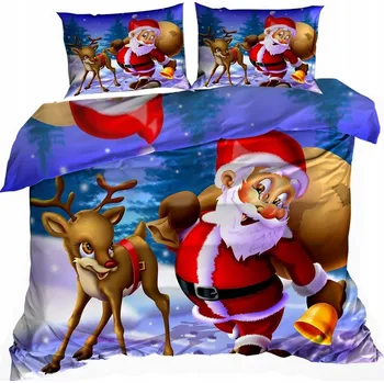 Povlečení Povlečení Bavlna Satén 140x200 cm 3D VESELÝ MIKULÁŠ
