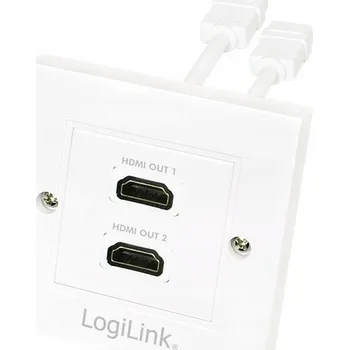 Elektrická zásuvka Nástěnná internetová zásuvka Logilink bílá