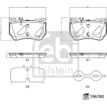 Brzdová destička Sada brzdových destiček, kotoučová brzda FEBI BILSTEIN 196780