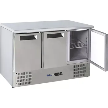 Třídveřový chladicí stůl s pracovní deskou a podstavcem, Arktic, 219L, 220-240V/152W, 1365x700x(H)855mm | 236147