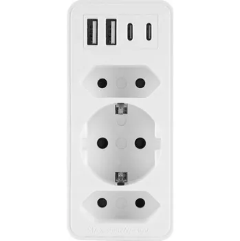 Elektrická zásuvka Elektrická Zásuvka rozbočka Plast-Rol bílá