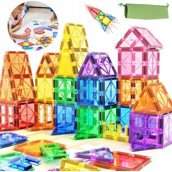 ostatní stavebnice STAVEBNICE VELKÉ MAGNETIC TILES 3D 40 EL. PRO DĚTI