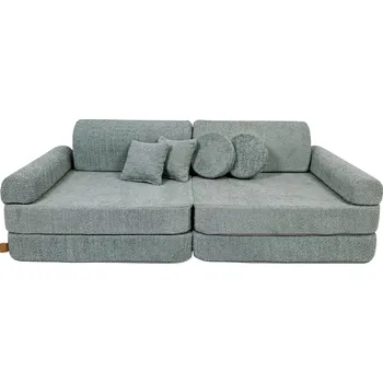 Pohovka MeowBaby Velká modulární pohovka pro deti - Premium Boucle, Fresh Mint