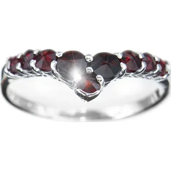 Prsten Český granát prsten stříbrný 120498 Velikost: 60