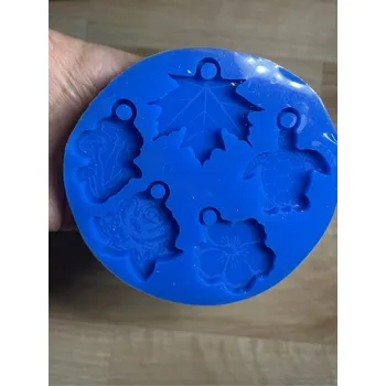 Forma na odlévání Gea Creations Lesklá silikonová forma 5 ozdob příroda - přívěsky