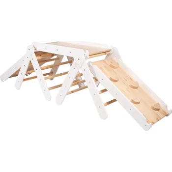 Hra na zahradu MeowBaby Lezecí trojúhelník se skluzavkou a lezeckou stěnou - Bílý