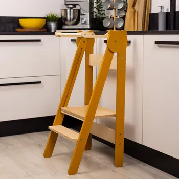 učicí věž Family-scl Skládací dětská učící věž-Safari / Přírodní