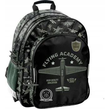 Školní batoh Školní batoh Paso s více přihrádkami černý, vícebarevný, zelený 18 l