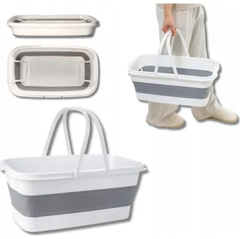 kbelík Skládací silikonový kbelík s rukojetí, univerzální, 14 l