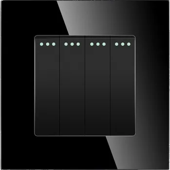 vypínač ČTYŘNÁSOBNÝ SKLENĚNÝ VYPÍNAČ SVĚTLA 4K - KLASICKÝ