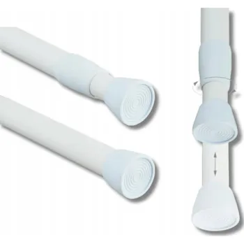 Tyč na sprchový závěs Teleskopická rozpěrná tyč 130-220 cm Bílá Multifunkční Nerezová Ocel