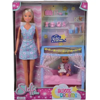 Simba Steffi Love Sweet Dreams 105733521 Panenka Steffi s miminkem a postýlkou