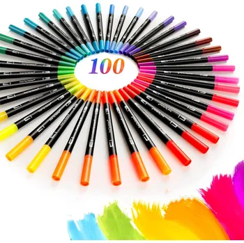 FIXY POPISOVAČE PRO DĚTI S MĚKKÝM HROTEM, 100 BAREV, NA VODNÍ BÁZI