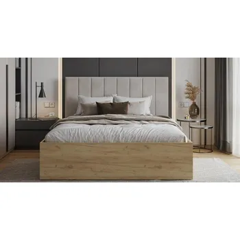 Postel Čalouněná postel GRENADA 160x200 cm se zdvižným roštem krémová