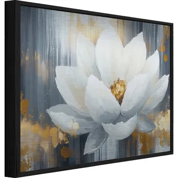 Obraz OBRAZ NA KOVU V ČERNÉM RÁMU KVĚTINY ABSTRAKCE OBÝVACÍ POKOJ LOŽNICE 150x100 cm