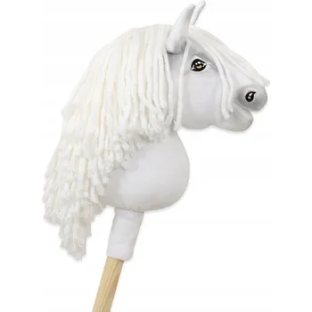 Hobby horsing Hobby Horse Malý koník na tyči Premium bílý s bílou hřívou A5