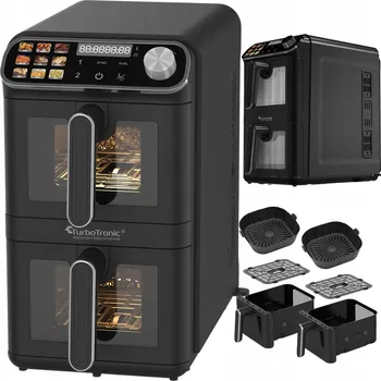 fritéza VERTIKÁLNÍ HORKOVZDUŠNÁ FRITÉZA 11L 2460W 2 KOŠE S OKÉNKEM