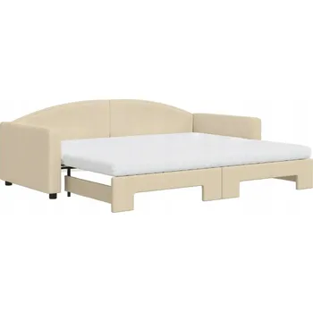 Pohovka Krémová pohovka s funkcí spaní 223x100x75 cm, rozložená 223x192,5x75 cm