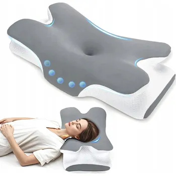 Polštář ORTOPEDICKÝ POLŠTÁŘ PRO SPANÍ NA BOKU A BŘICHU, PROFILOVANÁ PAMĚŤOVÁ PĚNA