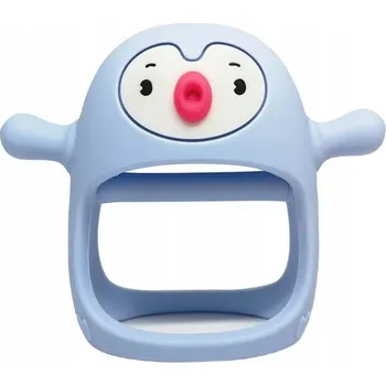 Hračka pro kojence Smily Mia Silikonové Kousátko Tučňák Buddy Světle Modré
