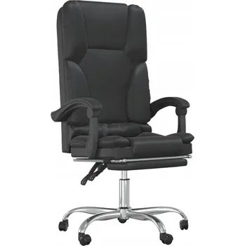 Rozkládací Kancelářská Židle s Masáží, Černá, 63x56x(110,5-120) cm, Umělá Kůže
