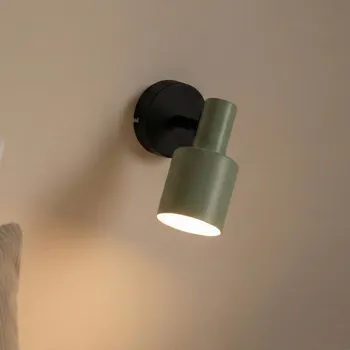 Lampička Nástěnné bodové svítidlo Lindby Ovelia, zelená/černá, kov, E27 - Nástěnný držák - Ø 9 cm, výstupek 2,5 cm; Ø stínidla 8,5 cm zelená, černá 1 x 15 W LED