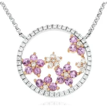 Náhrdelník Zlatnictví U Kostela Diamantový náhrdelník s růžovým safírem 1321040299