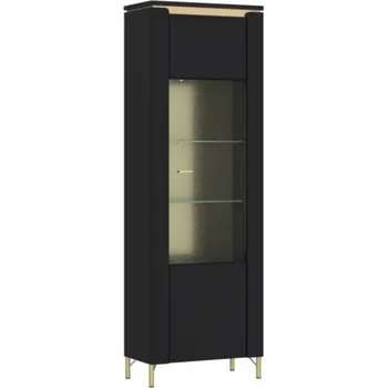 Knihovna Vitrína Norica - Meble Wojcik Černá / Zlatá 65.5x201.2 cm