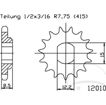 Motodíl Řetězové kolečko JMT 11 zubů, 415