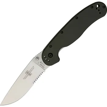 kapesní nůž ONTARIO 8849 RAT 1 SS kapesní nůž 9,1 cm, Satin, částečné zoubkování, černá, nylon