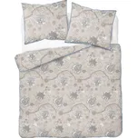 Detexpol Francouzské 3dílné perkálové povlečení Romantic Garden béžové 5242B, 220x200+2X 70x80