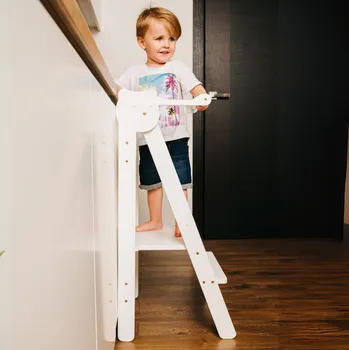 učicí věž Family-scl Skládací dětská učící věž-Bílá