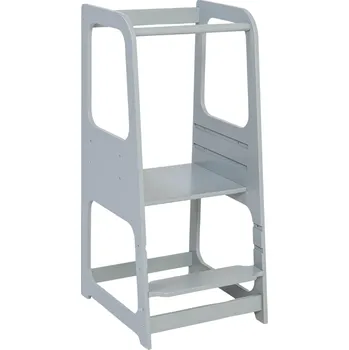 učicí věž Montessori House Bed Montessori učící věž – bezpečný krok k samostatnosti dětí-Šedá