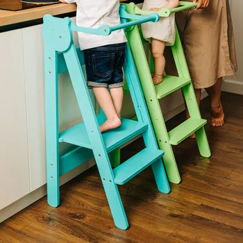 učicí věž Family-scl Skládací dětská učící věž-Modrá