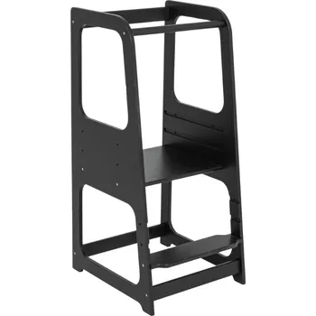 učicí věž Montessori House Bed Montessori učící věž – bezpečný krok k samostatnosti dětí-Černá