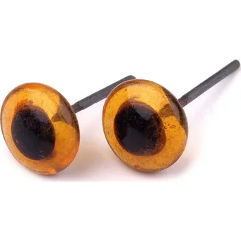Skleněné oči k zapíchnutí Ø8 mm Varianta: 2 hnědá, Balení: 10 ks