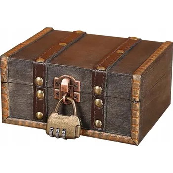 Obraz PIRÁTSKÁ TRUHLA POKLADŮ S KÓDOVÝM ZÁMKEM DŘEVĚNÁ