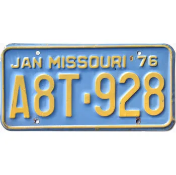 Plechová cedule Americká SPZ Missouri 1976 Blue A8T-928